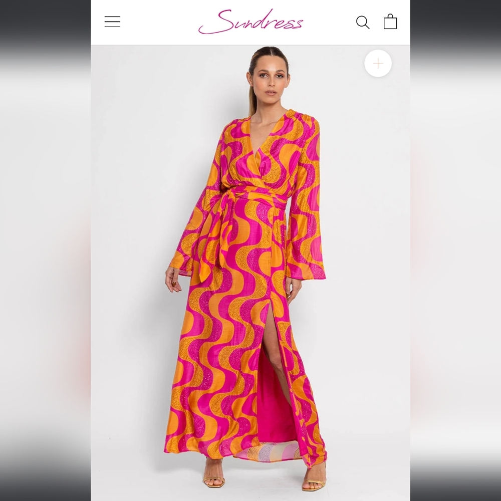 Couture Enora Long Dress Amazonia Fuschia & Orange